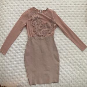 Missguided: blush pink form fitting dress..